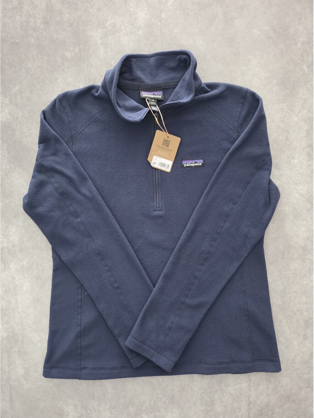 New w/ Tags Patagonia Women's Medium Micro D 1/4 Zip Fleece Pullover Navy Blue.